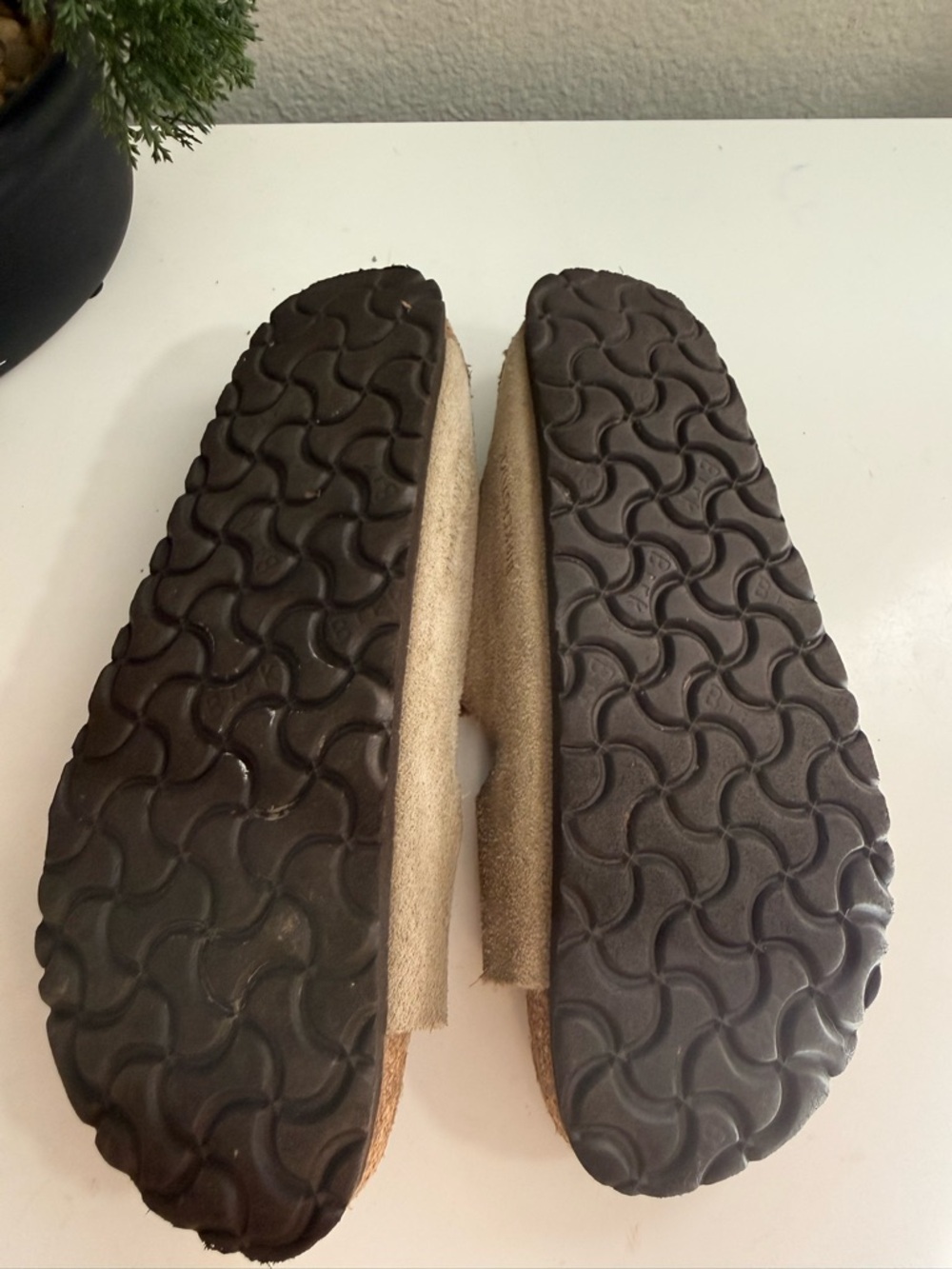 Birkenstock ArizonaSuede Double-Buckle Slide Sandals - Taupe - Picture 5 of 10